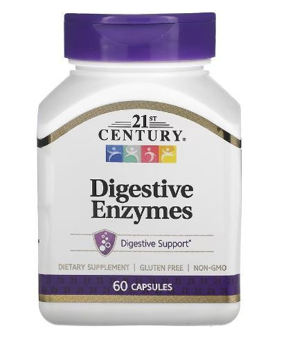 21st Century Digestive Enzymes 60 Capsules, 21век Пищеварительные ...