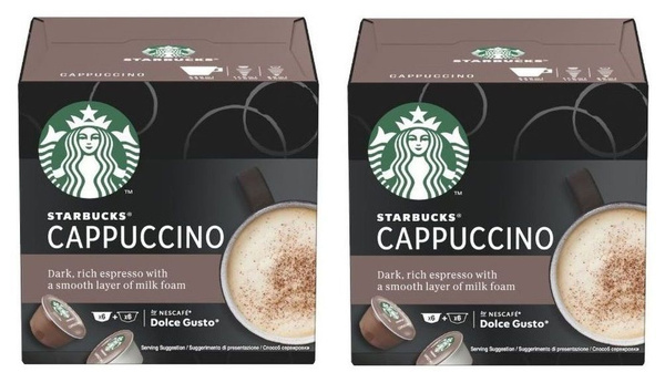 Капсулы для кофе Starbucks Dolce Gusto CAPPUCCINO (12 капсул), 2 ...