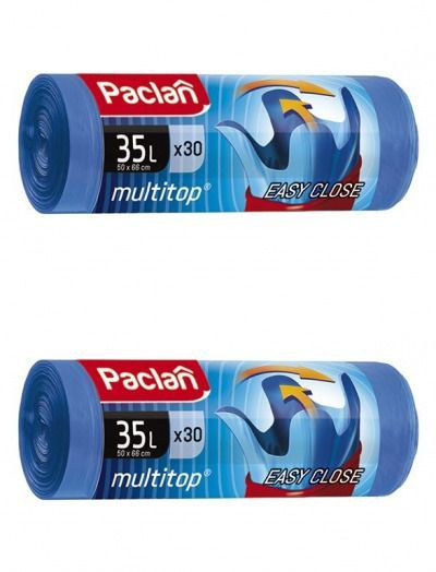 Paclan Мешки для мусора Multi-Top 35 литров, 30 штук в рулоне, 2 уп ...