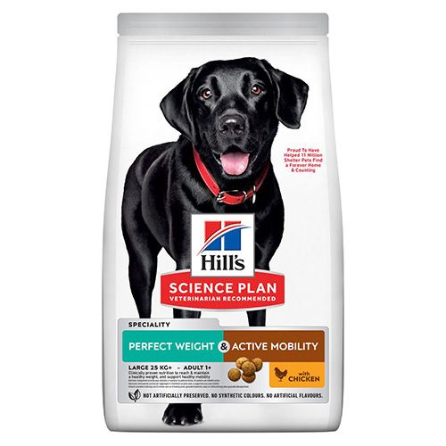 Hills Science Plan Adult Large Perfect Weight & Acitve Mobility Chicken ...