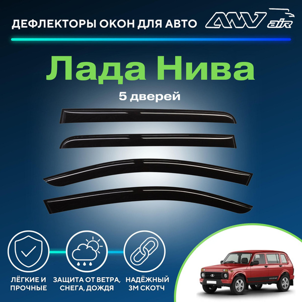 Характеристики Дефлекторы на окна Lada(ВАЗ) Нива 5дв. внедорожник с ...