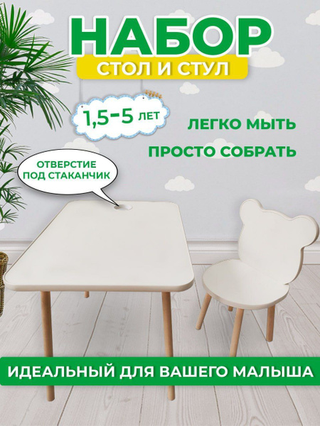 Стол детский и стул Панда "DimDim", набор мебели для детей - купить с ...