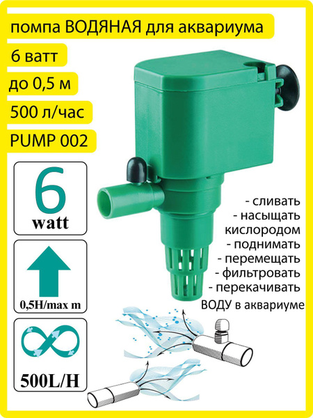 Помпа водяная BARBUS PUMP 002, 500л-ч, 6ватт / Помпа для аквариума ...