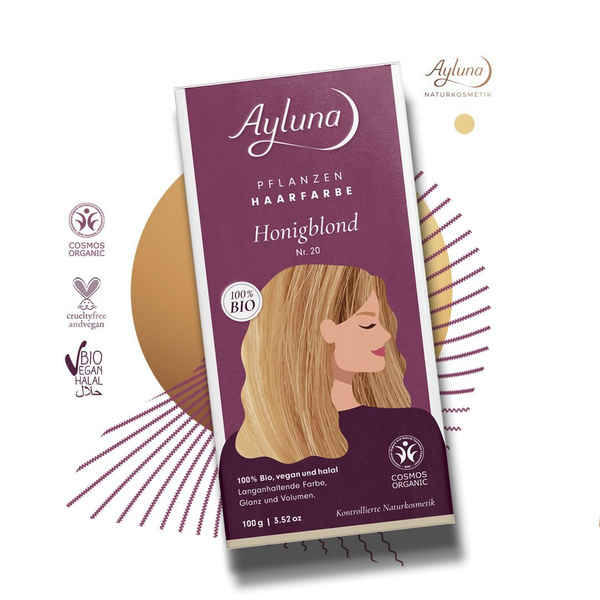 Ayluna Краска для волос №20 МЕДОВЫЙ БЛОНДИН растительная натуральная ...