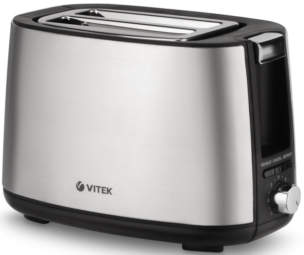 Тостер VITEK VT-7170, серебристый, черный купить по выгодной цене в ...