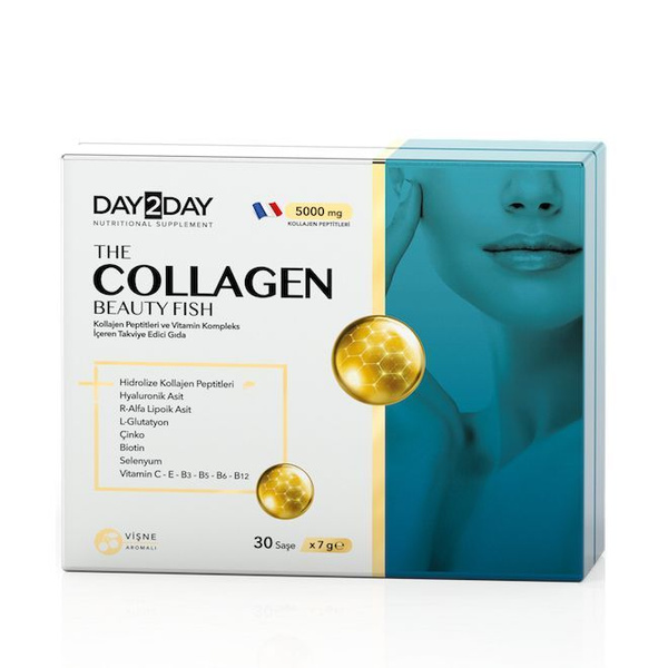 Day2Day The Collagen Beauty Fish, ORZAX, Коллаген (Рыбный), 5000 мг, 30 ...