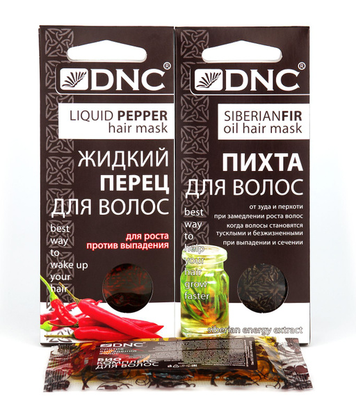 DNC Маска для волос Пихта 3х15мл, Жидкий Перец 3х15 мл и Презент ...