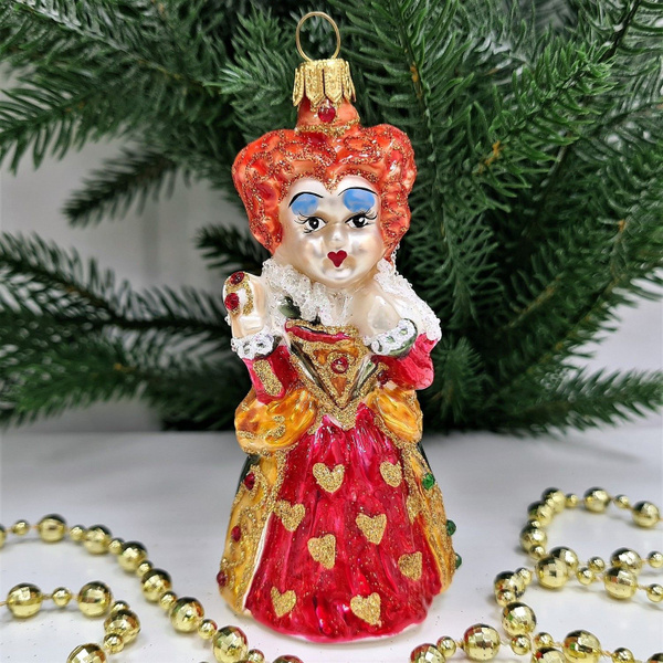 Irena-Co елочная игрушка, стекло Королева из Алисы (11х5,5х4,5см ...