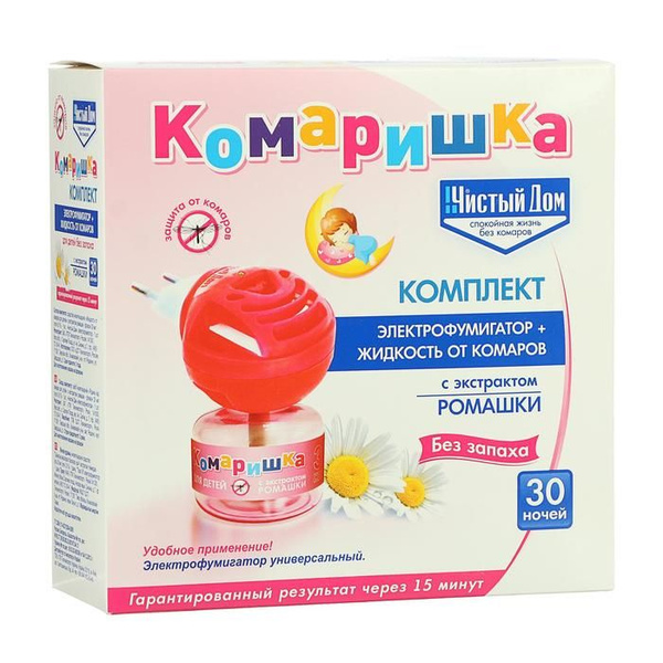 Комплект от комаров Чистый дом Комаришка? 30 ночей? фумигатор и ...