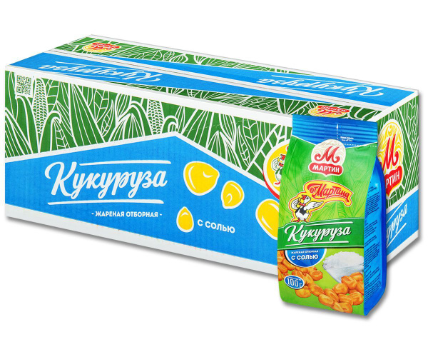 Кукуруза От Мартина С солью, отборная жареная, 100 г, 20 шт. - купить с ...