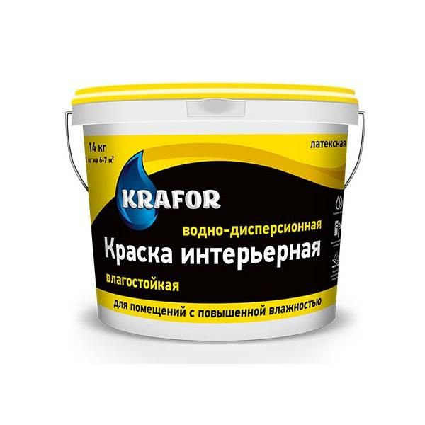 Краска Krafor влагостойкая Быстросохнущая, Гладкая, Водно-дисперсионная ...