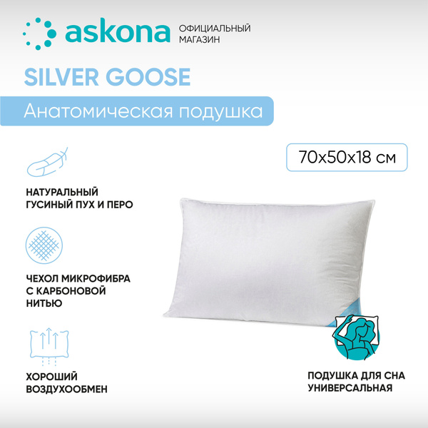 Подушка ASKONA, 50x70 см, наполнитель Гусиный пух, - купить по выгодной ...