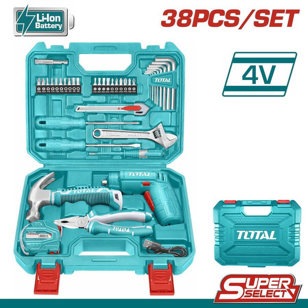 Отвертка аккумуляторная Li-ion 4V, 1/4", 260об/мин, с набором ...