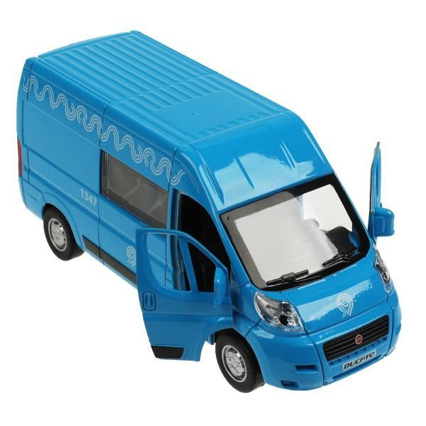Машинка для мальчика металлическая FIAT DUCATO Маршрутка 14 см, синий ...