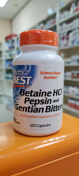 Doctor's Best Betaine Hcl Pepsin & Gentian Bitters 120 Capsules, Доктор ...