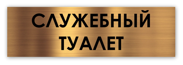 Служебный туалет табличка на дверь Standart 250*75*1,5 мм. Золото, 25 ...
