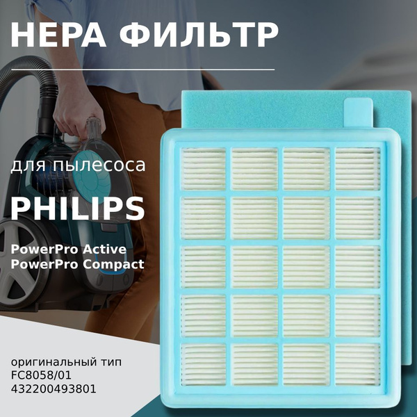 Фильтр для пылесоса Комплект фильтров для пылесоса Philips тип FC8058 ...