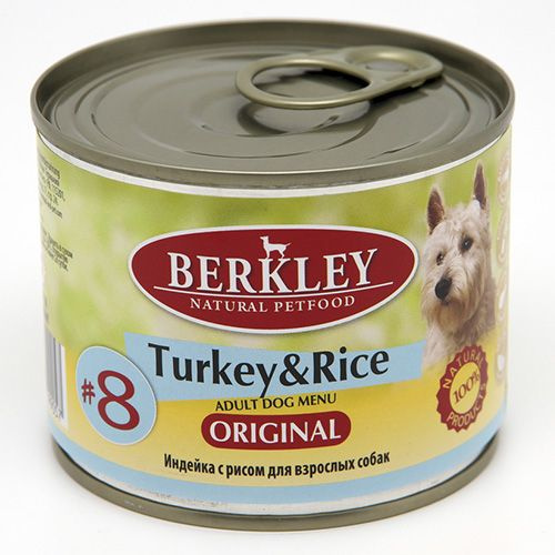 Berkley Dog Adult Original №8 Turkey & Rice / Консервы Беркли для ...