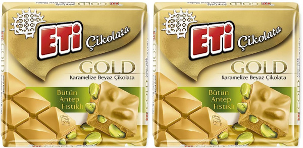 Фисташковый карамелизированный белый шоколад Eti Gold, 2 шт по 60 г ...