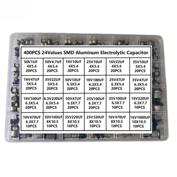 Комплект алюминиевых электролитических конденсаторов SMD 24 значения ...