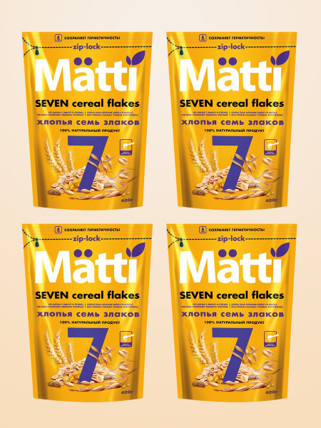 Хлопья быстрого приготовления 7 злаков (Matti) 400г х 4 шт - купить с ...
