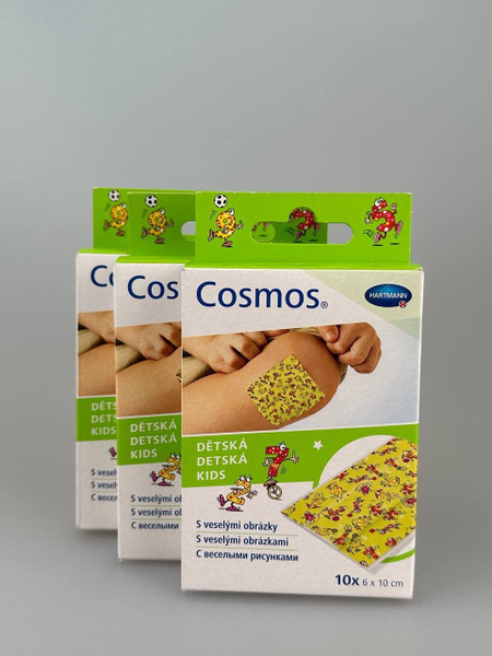 COSMOS Kids Пластырь детский с рисунками на рану 6х10мм - 3 упаковки ...