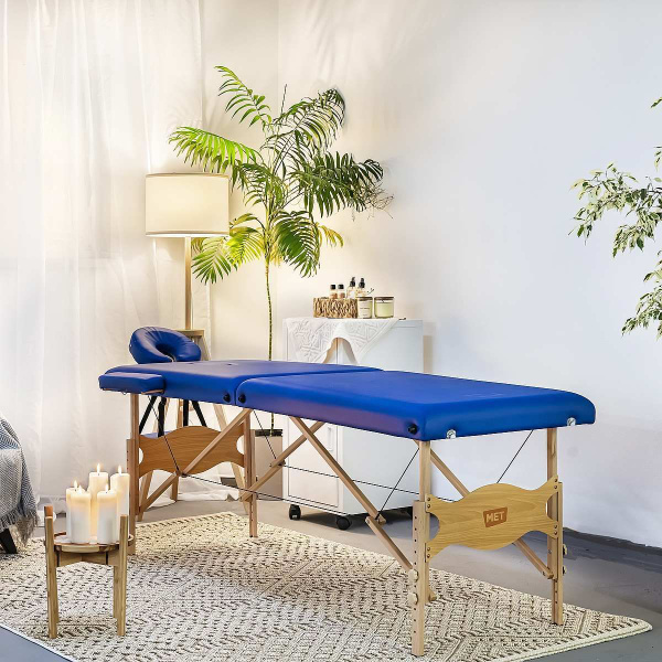 Массажный стол складной МЕТ Comfort W2 с регулировкой высоты на буковом ...