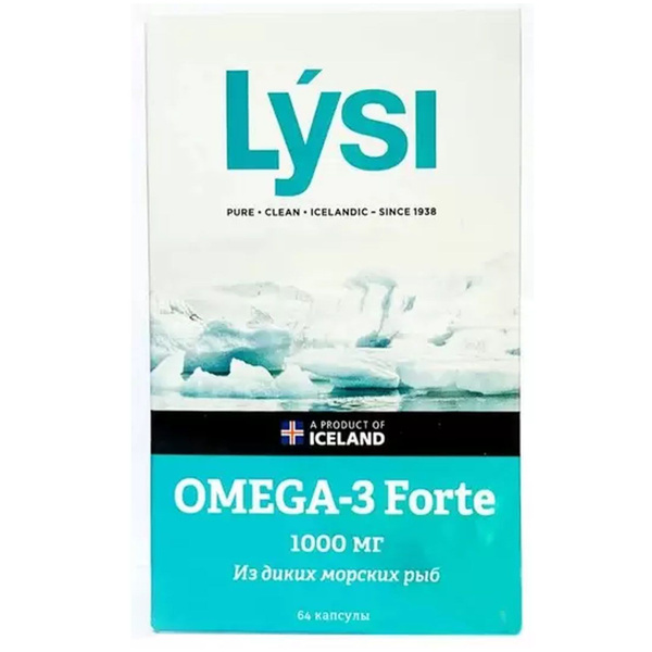Lysi Омега-3 форте из диких морских рыб, 64 капсулы - купить с ...