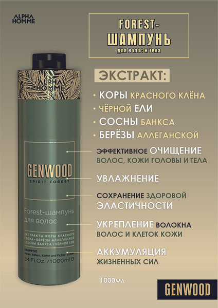 Estel Alpha Homme Genwood Forest-шампунь для волос 1000 мл. - купить с ...