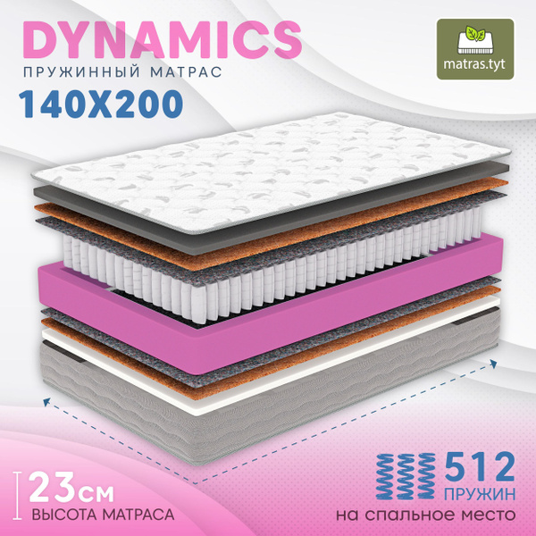 Матрас Dynamics_200, Независимые пружины, 140 - купить по выгодной цене ...