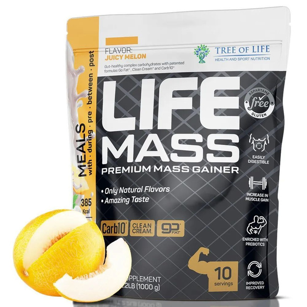 Гейнер для набора массы на медленных углеводах, Tree of Life Life Mass ...