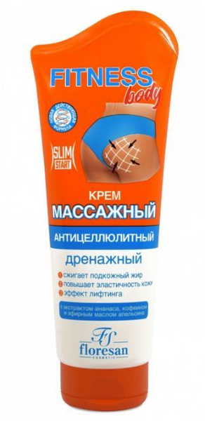 Floresan Крем массажный антицеллюлитный дренажный, Fitness Body 200 мл ...