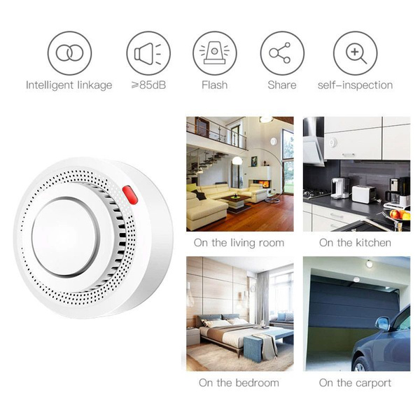 Датчик дыма Zigbee для умного дома Tuya Smart Life купить по доступной ...