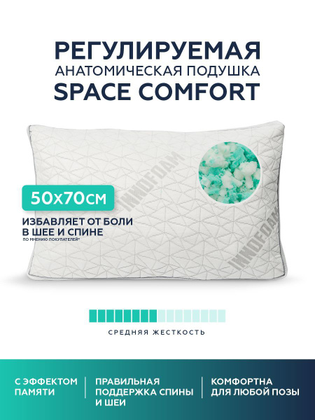 Ортопедическая подушка 50x70 см, Innomat под голову / под шею / для сна ...