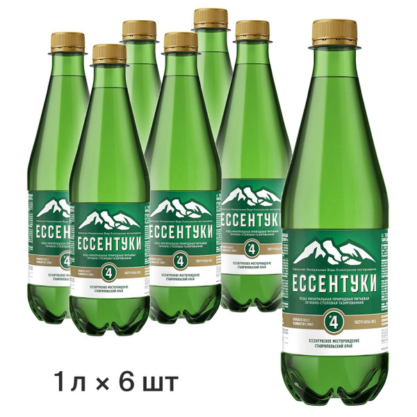 Минеральная лечебно-столовая вода Ессентуки №4 пэт 1 л, 6 шт - купить с ...