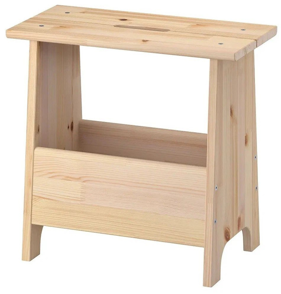 Табурет с ящиком ИКЕА ПЭРЙОХАН, массив дерева, цвет: сосна, IKEA ...