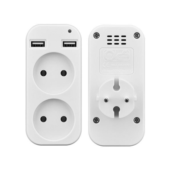 Стенная розетка,Двойная розетка с выходом 220В и USB 5В 2А, переходник ...