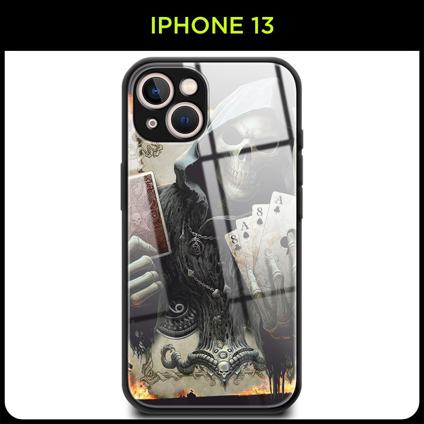 Стеклянный чехол на Apple iPhone 13 / Айфон 13 с принтом "Адские карты ...