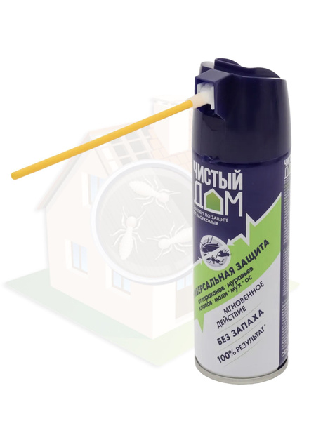 Аэрозоль инсектицид "Чистый дом", от тараканов, муравьев, мух, ос ...