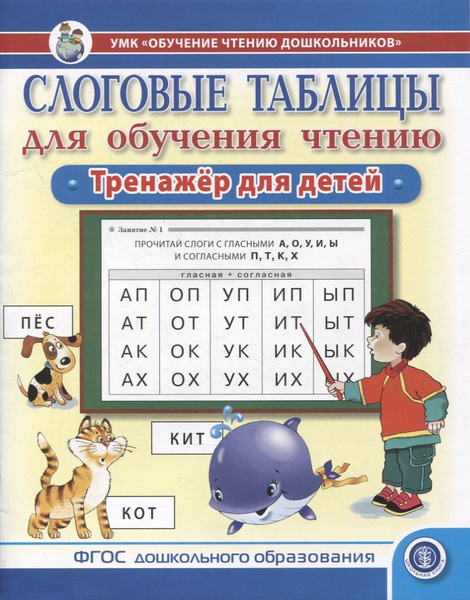 Слоговые таблицы для обучения чтению. Тренажер для детей.-УМК Обучение ...