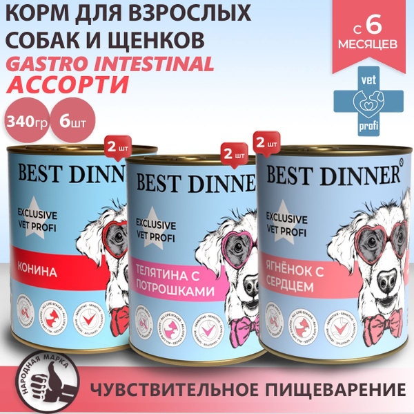 Влажный корм Best Dinner Vet Profi Gastro Intestinal для собак любых ...
