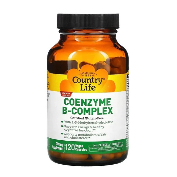 Country Life, Coenzyme B-complex, Коэнзим Б-комплекс, 120 капсул ...