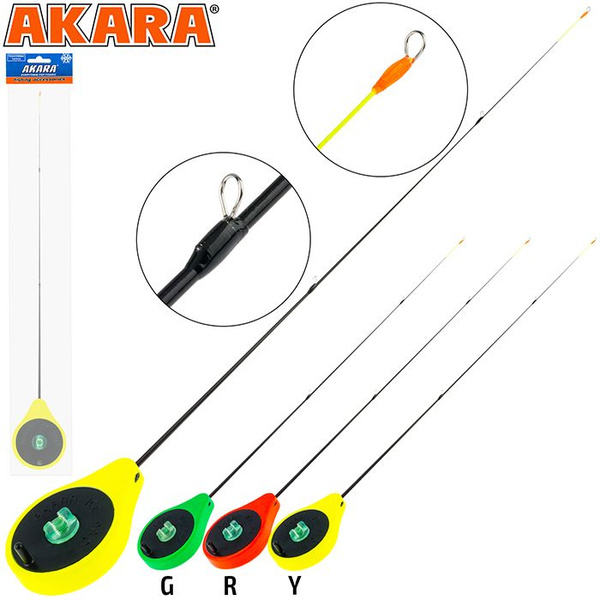 Удочка зимняя Akara SPS1-3R жёлтая (хлыст стеклопласт короткий с тремя ...