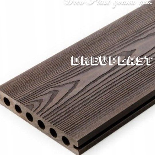 Террасная доска DrevPlast, ДПК (Древесно-полимерный композит), 25 мм ...