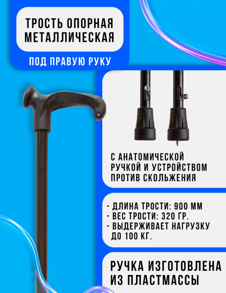 Трость с анатомической ручкой под правую руку (с УПС) - купить с ...