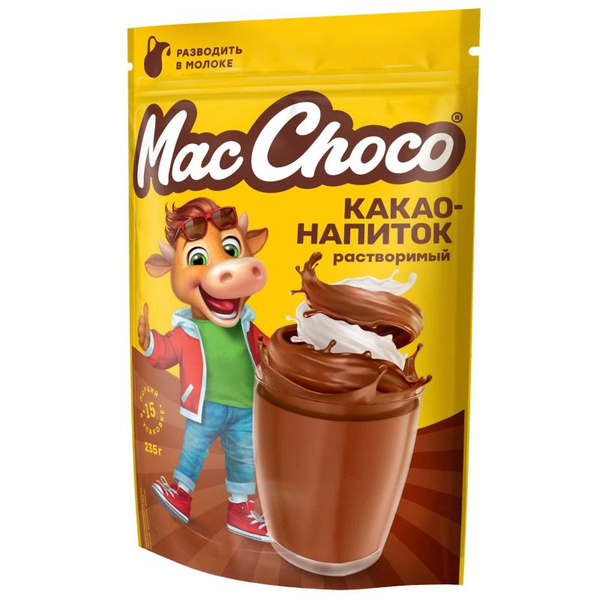 MacChoco Какао-напиток растворимый, 235 г - купить с доставкой по ...