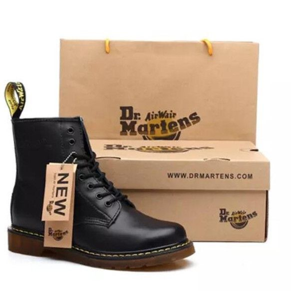 Ботинки Женский, Мужской Dr. Martens черный, размер 46 Демисезон Шнурки ...