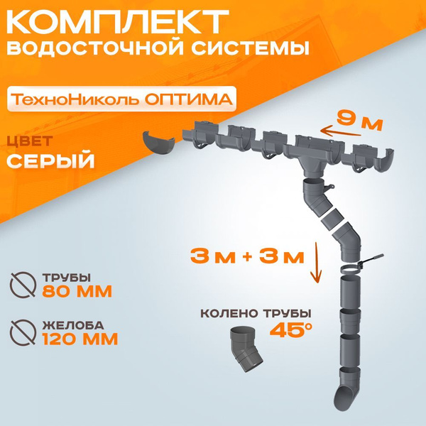 Водосток для крыши дома комплект водосточной системы Технониколь Оптима ...