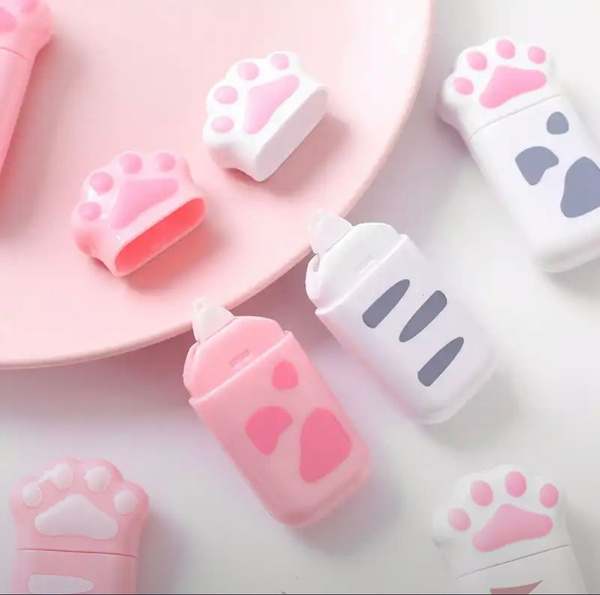 Замазка штрих корректор лента Кошачья лапка розовый - купить с ...