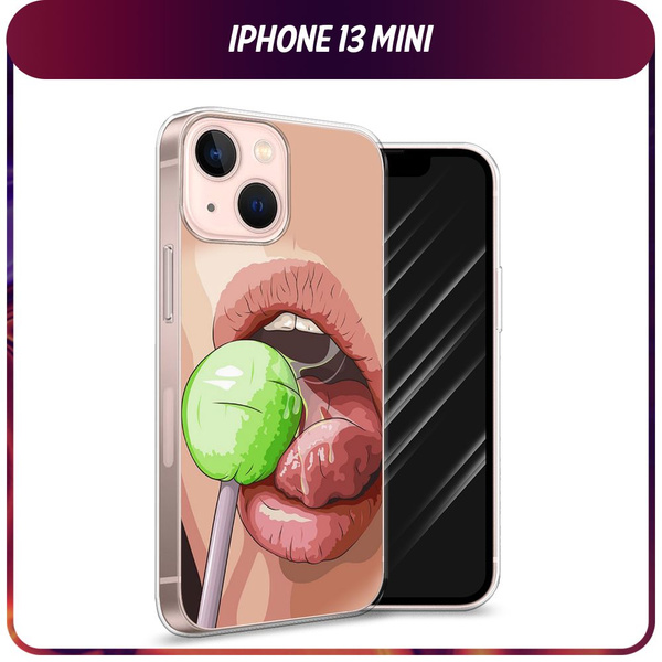 Силиконовый чехол на Apple iPhone 13 mini / Айфон 13 Мини - "Губы и ...